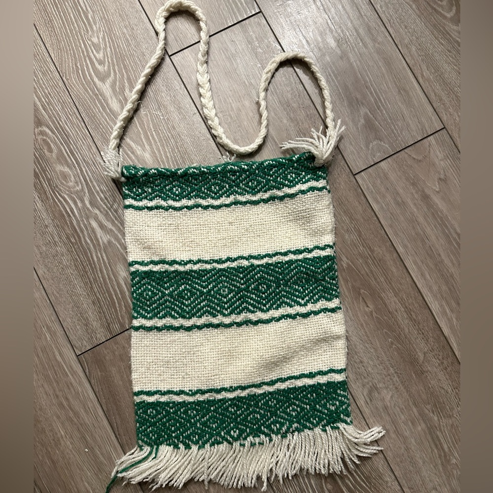 Green & beige Knitted Morral crossbody bag For Women pre-owned